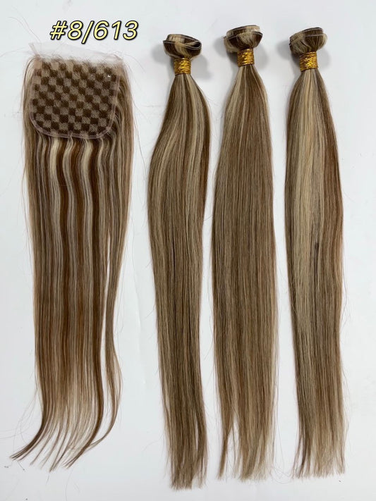 Virgin Blonde and Brown Highlights